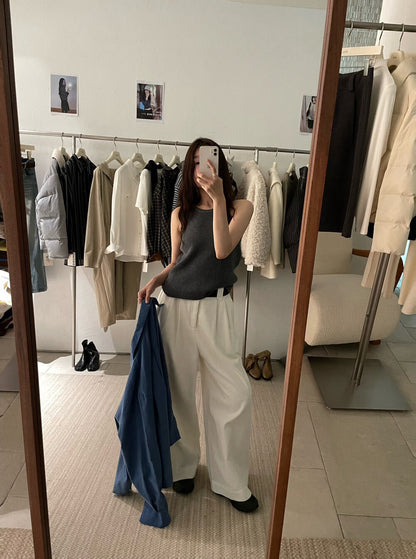 // 顯瘦掛頸入膊針織背心