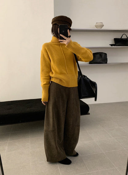 // 設計感中線直坑織紋高領NT