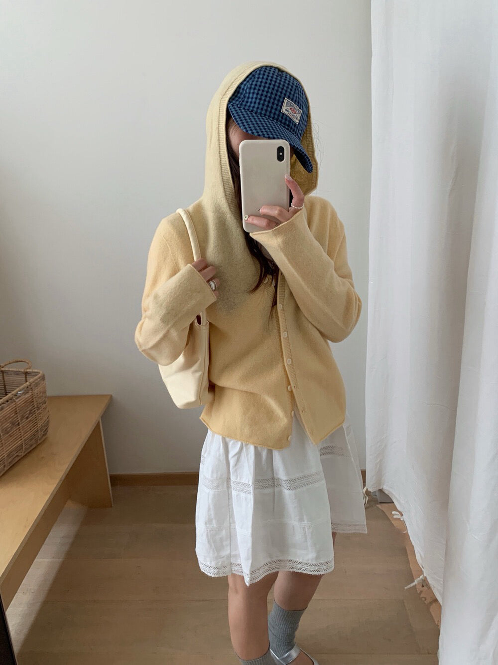 // 100%wool一體無縫連帽開胸NT