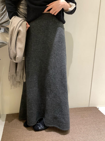 // 超顯瘦高腰針織冷裙