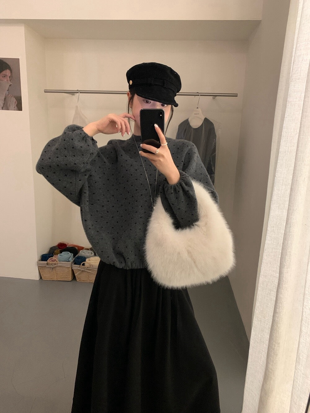 // 20%綿羊毛拼接後綁帶束腳毛衣