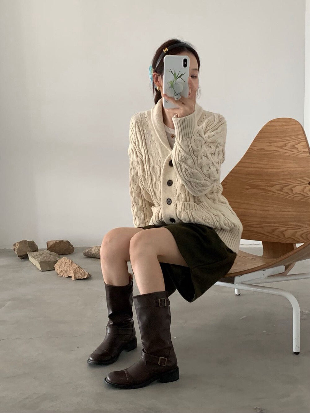 // 慵懶感麻花翻領中長CD