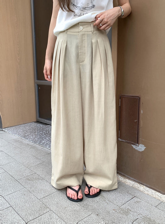 // 100%lyocell高質壓褶垂感西褲