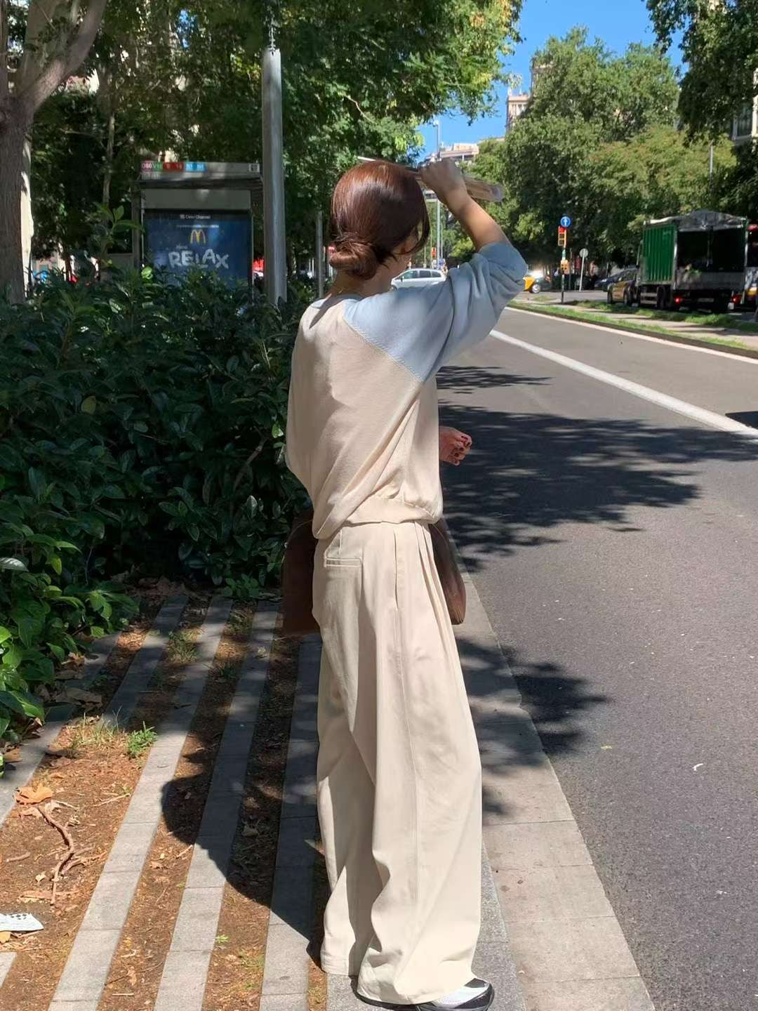 // 大腿位壓褶遮肉全長褲