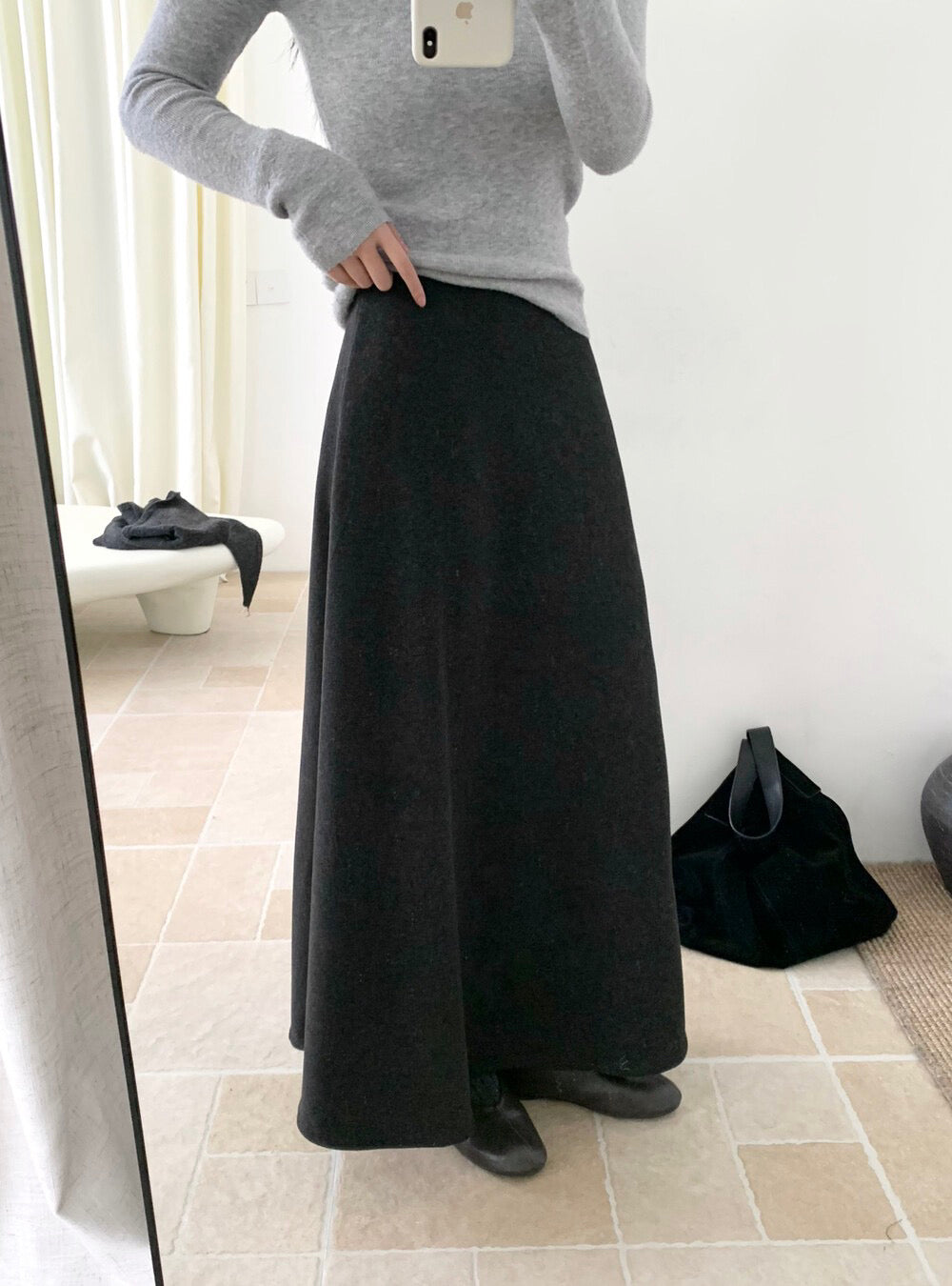 // 秒變大長腿微A字針織裙