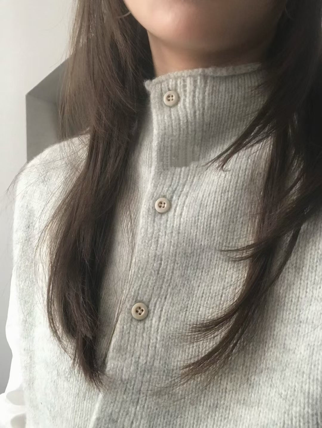// 超氣質mini鈕扣小立領開胸背心