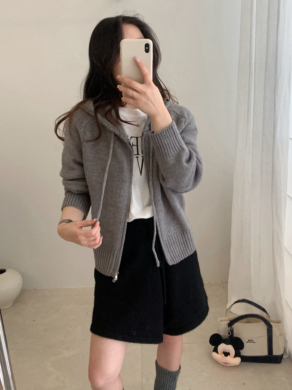 // 軟糯感20%羊毛上下拉鍊連帽CD