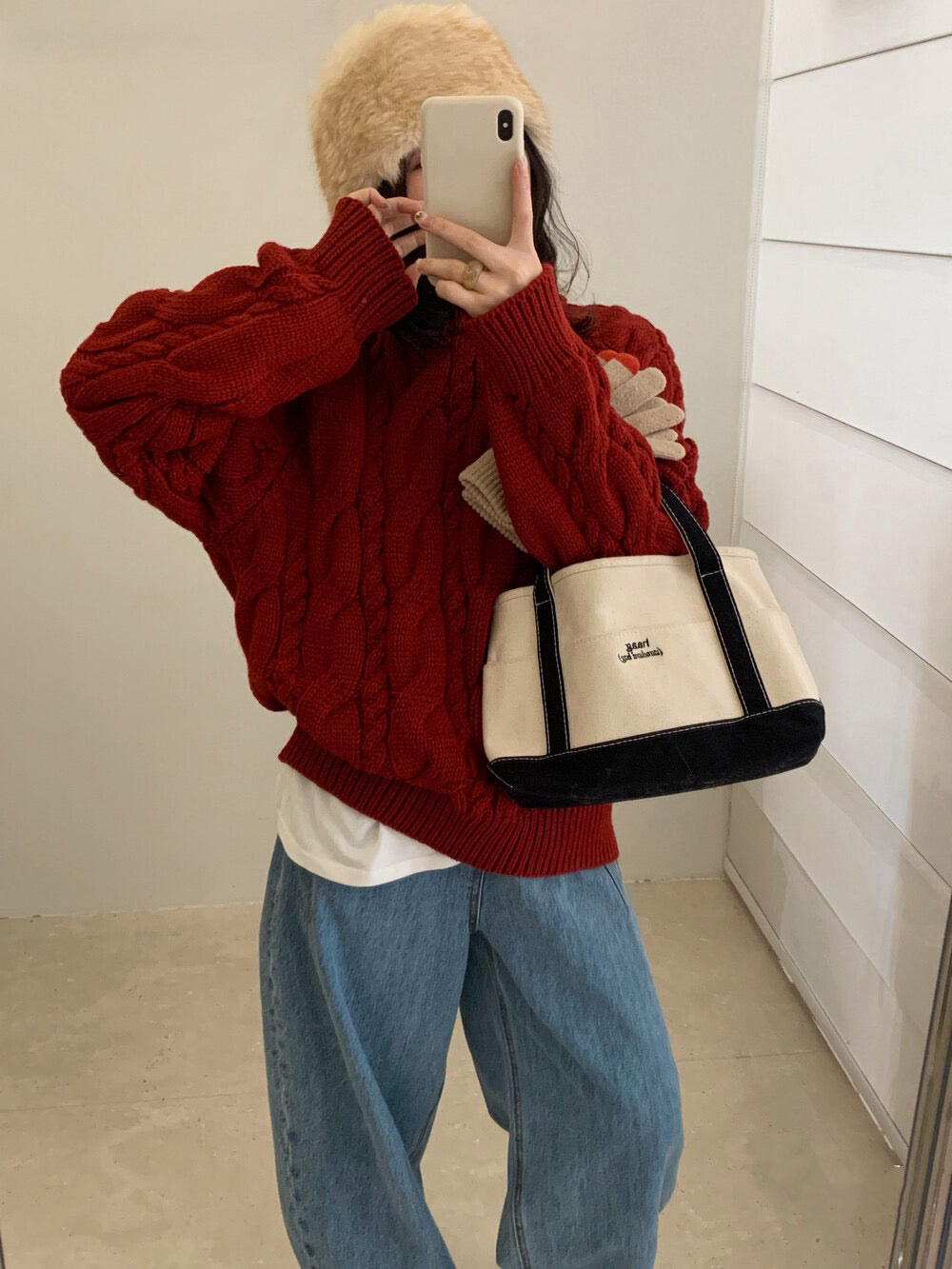 // 復古感扭紋麻花毛衣