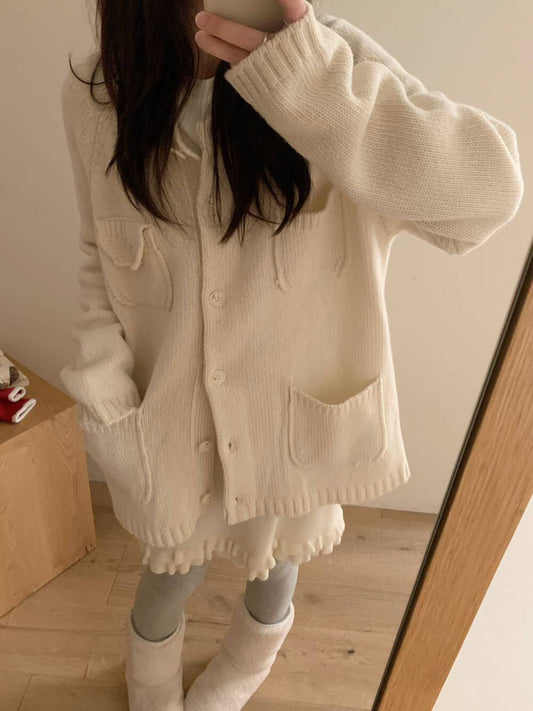 /// 100%羊毛多口袋設計慵懶感中長CD