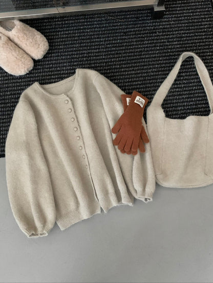 // 6%綿羊毛慵懶圓包扣CD(連單肩袋)