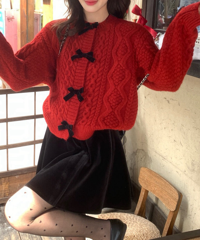 // 節日感絲絨蝴蝶結麻花CD