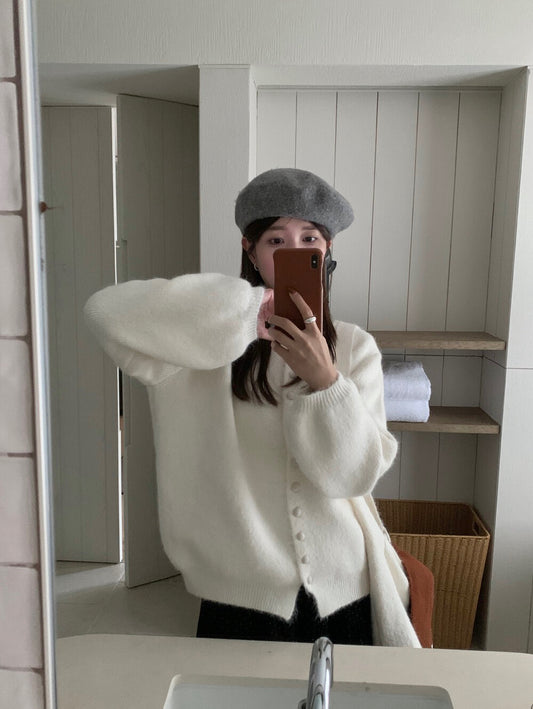 // 6%綿羊毛慵懶圓包扣CD(連單肩袋)