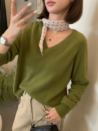 // 超高質raccoon V領毛衣