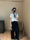 // 後字母拼色正面素色TEE