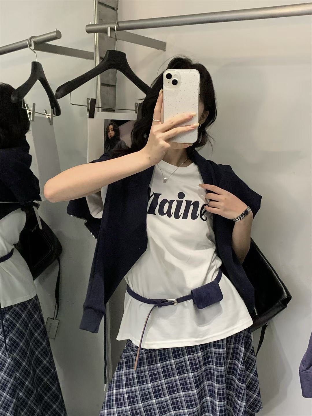 // ‘’Maine’連腰包仔磨毛TEE