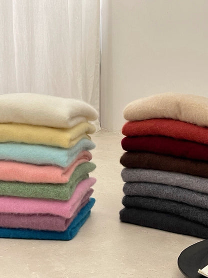 // 15色親膚羊毛拉絨工藝高級感V領NT