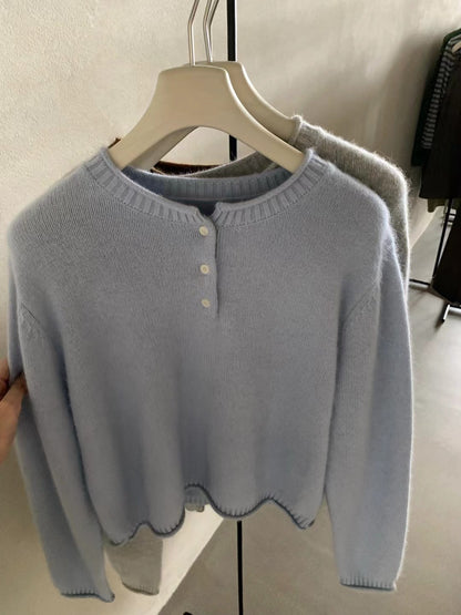 // 三粒鈕卷邊raccoon+wool NT