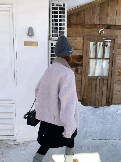 // 不是一般羊毛～超高質蘇利羊毛拼燈芯絨領外套