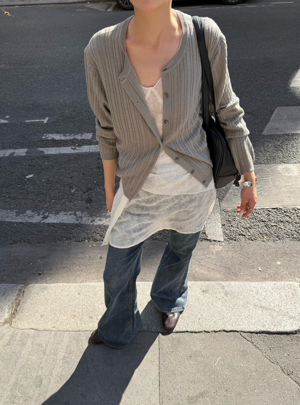 C03 / wool blend直間紋圓領CD