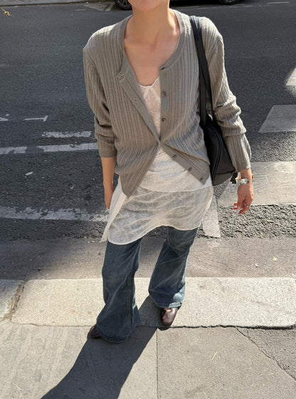 C03 / wool blend直間紋圓領CD
