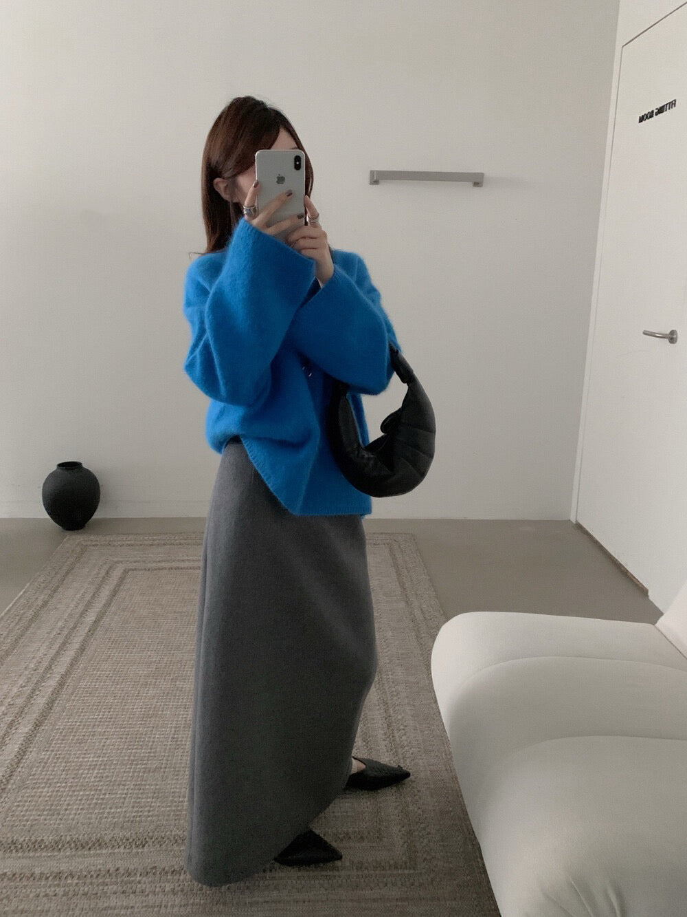 // 色系超美30%兔毛毛茸感軟糯親膚圓領毛衣