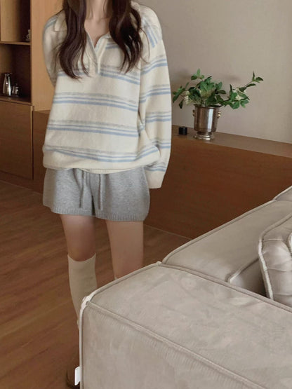 // 超韓小V翻領拼間NT