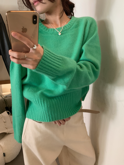 // raccoon35%圓領多色毛衣