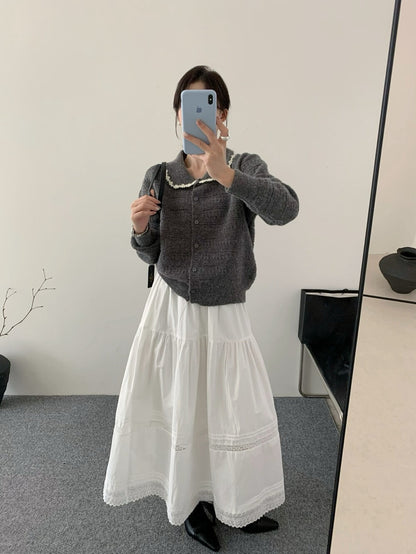 // 超精緻鈎花邊圓翻領特別織紋CD