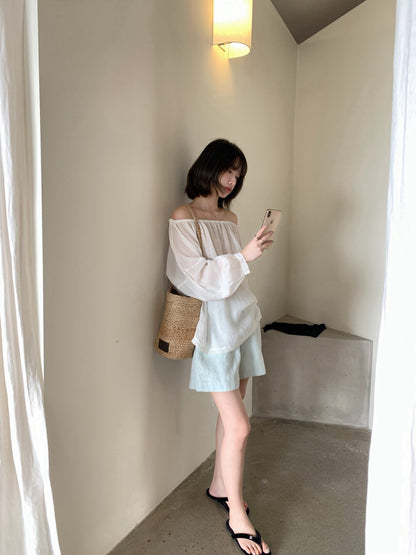 // 100%麻質靚色必入綁腰短褲