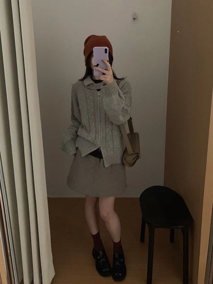 // 可立領麻花上下拉鍊CD