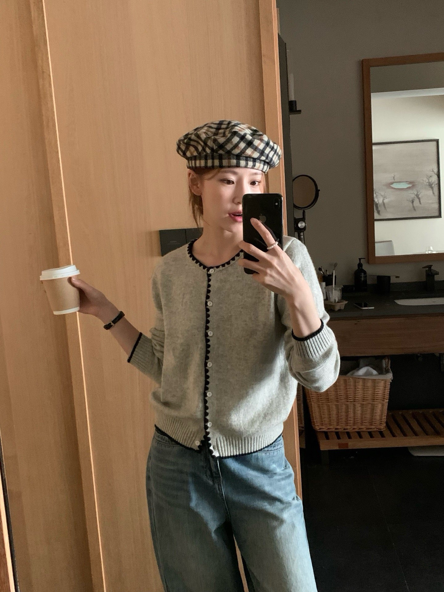 // 撞邊織紋包邊混羊毛CD