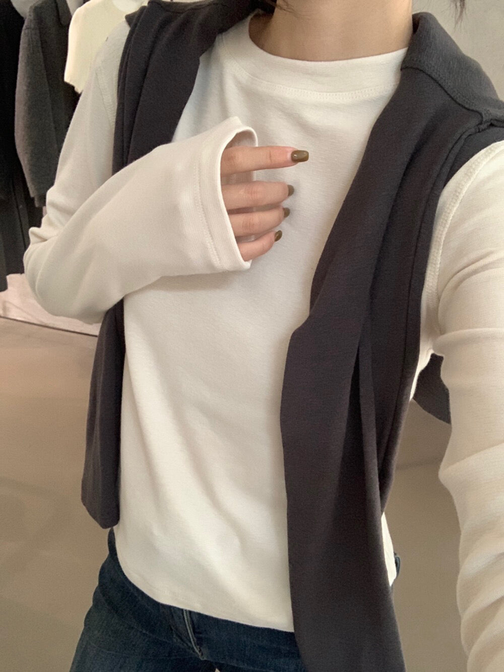 // 12色親膚秋冬百搭彈性TEE