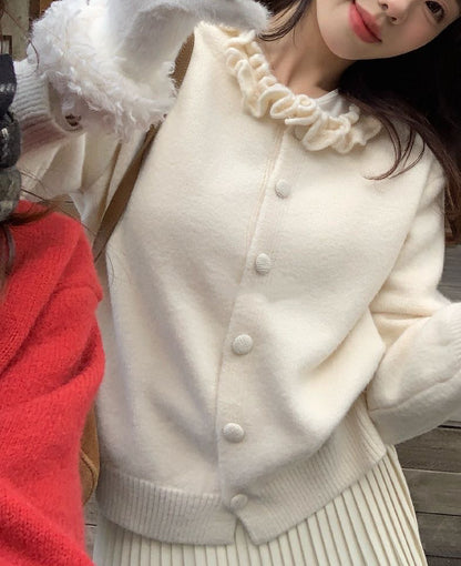 // 設計感花邊領口CD