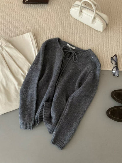 // 15%羊毛綁帶領bling bling毛衣