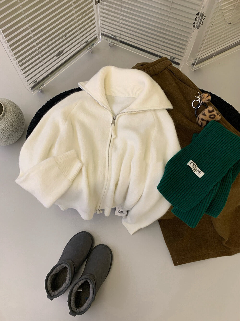 // 10%兔毛連糯拉鍊CD