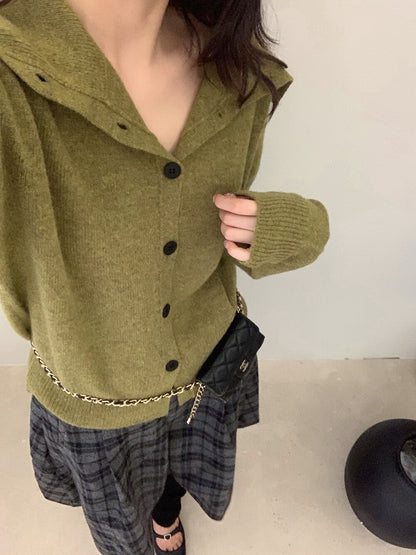 // 100%wool大翻領可立領開胸CD