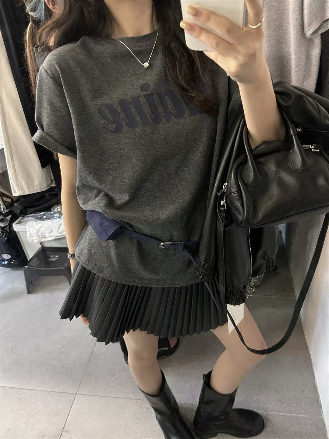 // ‘’Maine’連腰包仔磨毛TEE