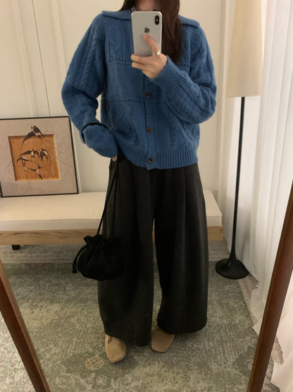 // 100%羊毛超美織紋翻領CD