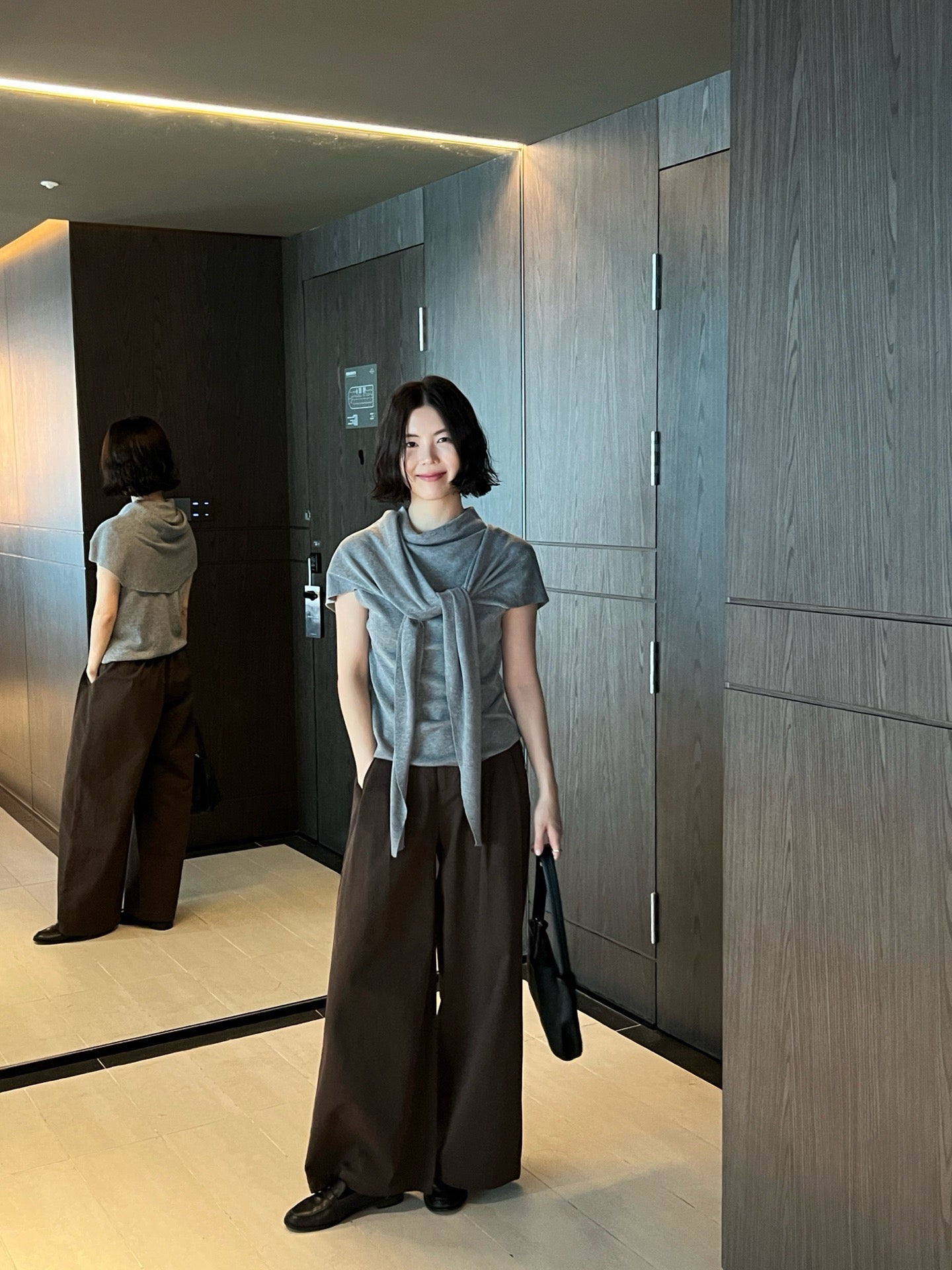 // 可分開慵懶半高領小短袖NT+披肩兩件套