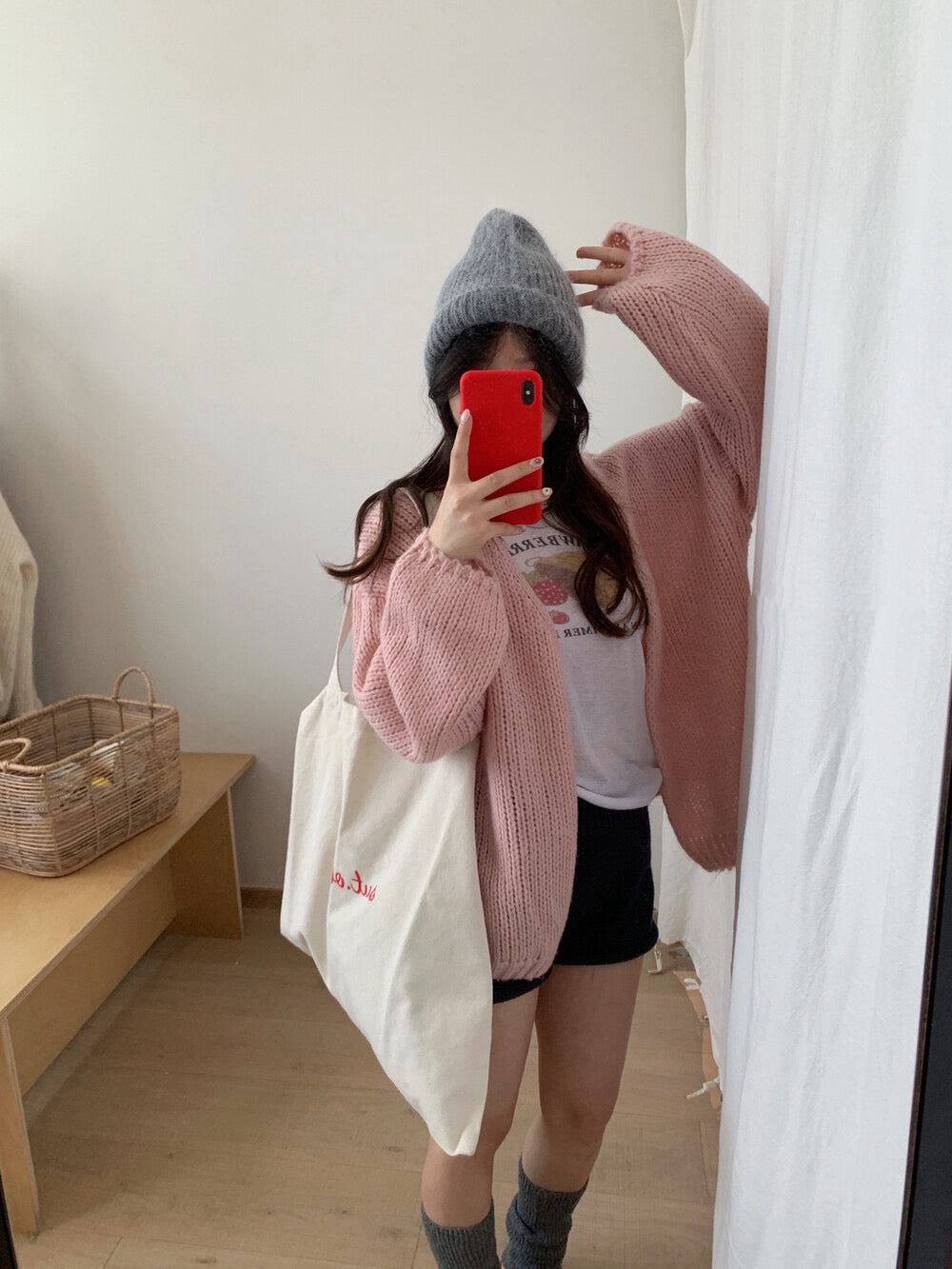 // 12%wool慵懶束袖口疏針CD