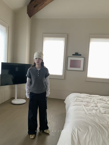 // 秋季薄羊毛翻領polo NT