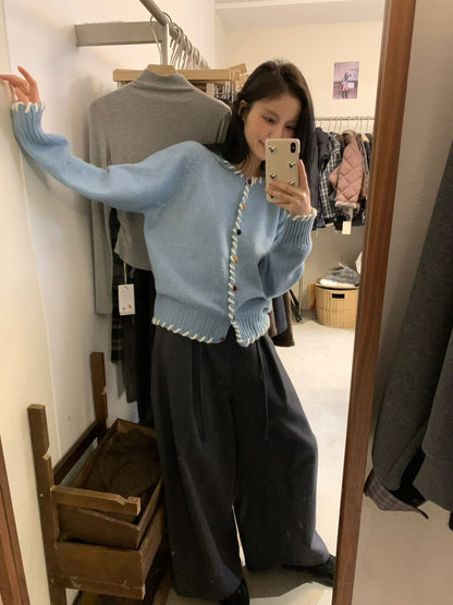 // 6%羊毛手縫線包邊彩扣CD