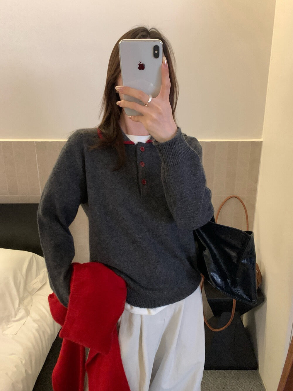 // 30%raccoon親膚miumiu風撞色包邊polo領NT