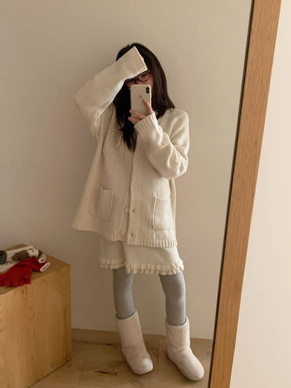 // 100%羊毛雙層荷葉邊短裙