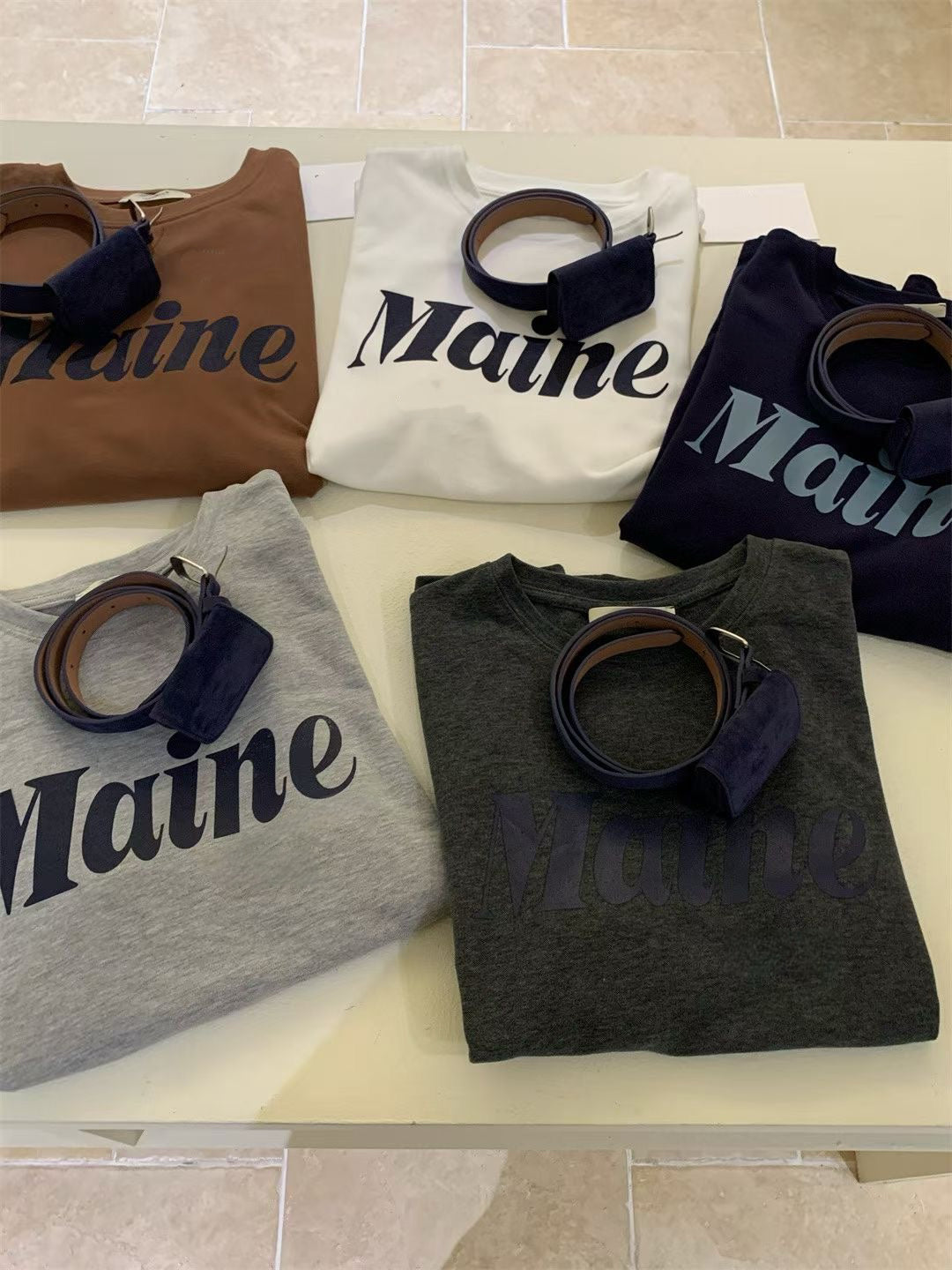 // ‘’Maine’連腰包仔磨毛TEE