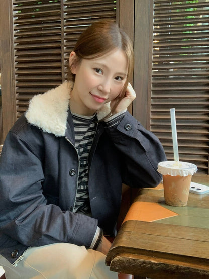 // 帥帥毛毛領夾棉飛行外套