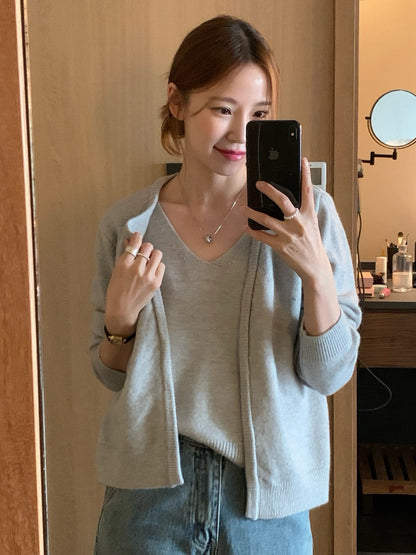 (部分現貨) // 超soft 5%羊毛背心+外套兩件套