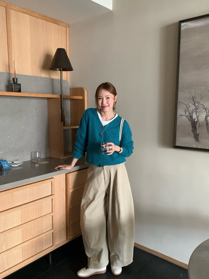 // 復古肌理感鏤空12%wool CD