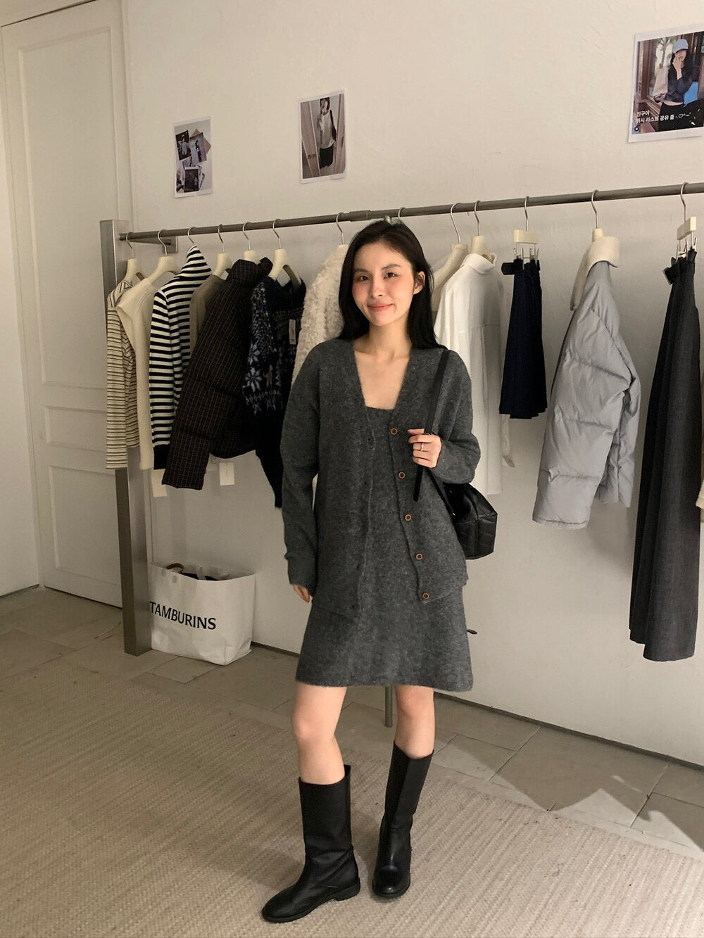 // 氣質針織背心OPS+外套套裝