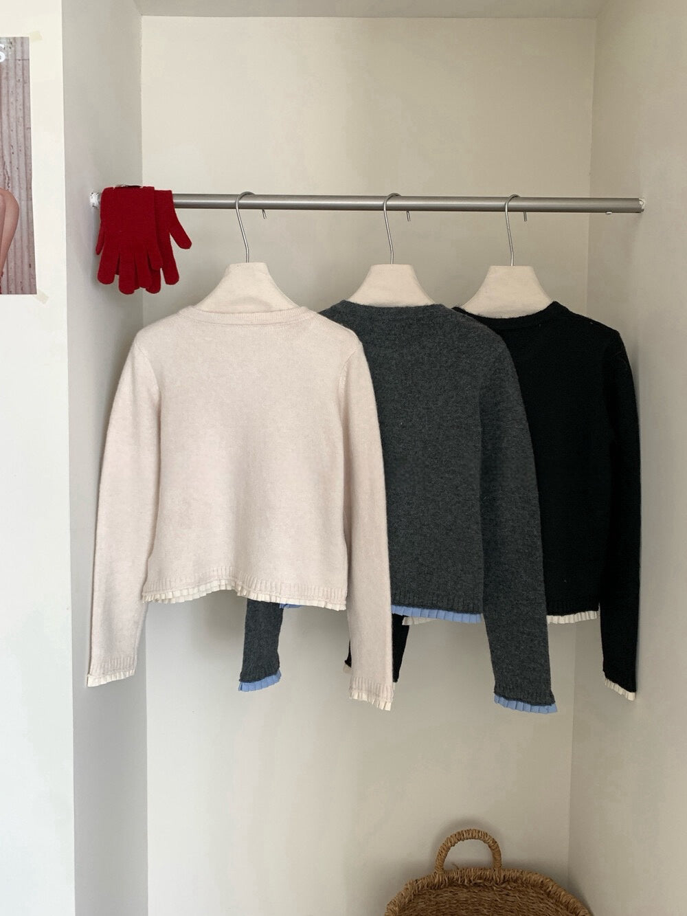 // 精緻鈕扣拼接百褶邊口袋軟糯CD